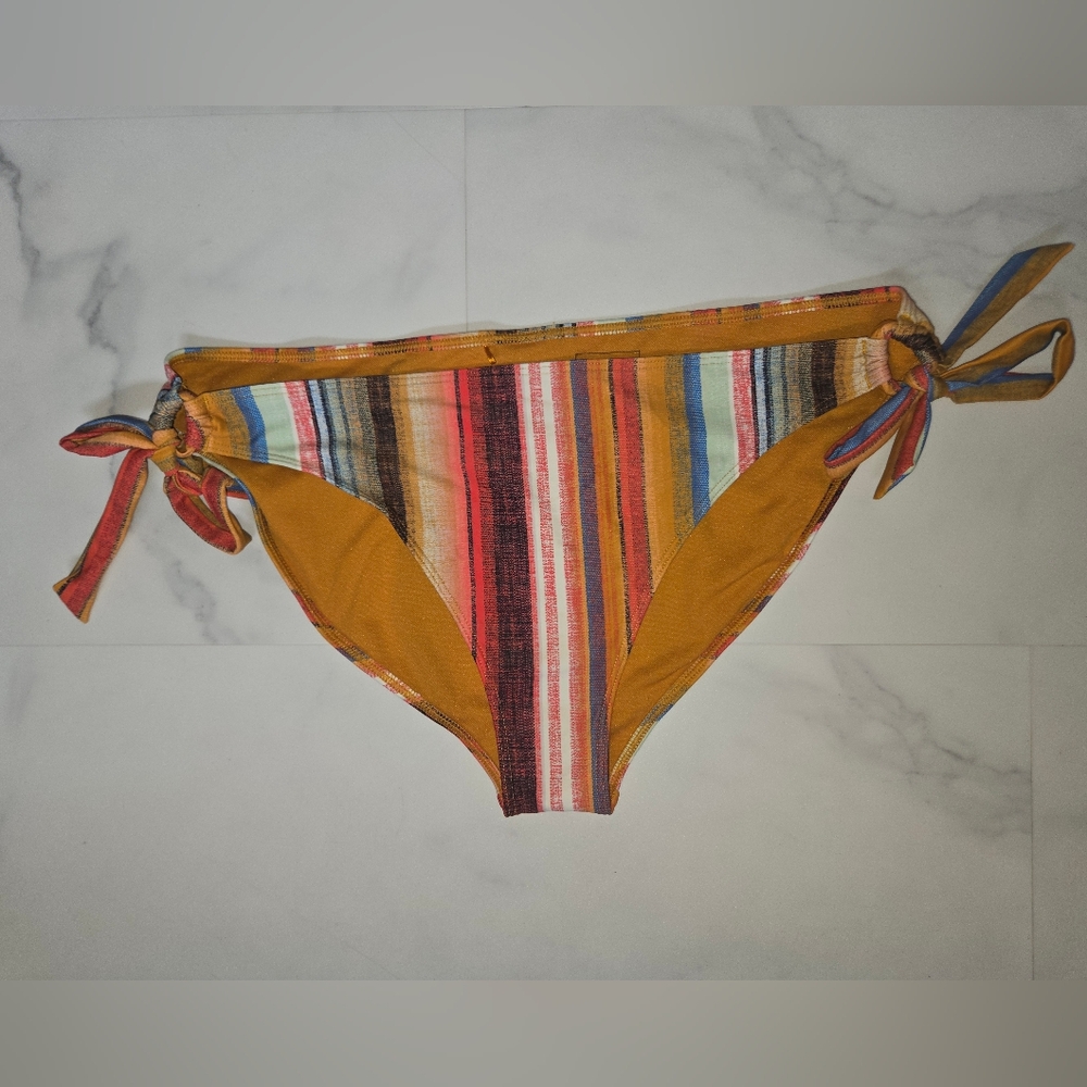 Prana Atalia Multicolor Striped Side Tie Bikini Bottom XL